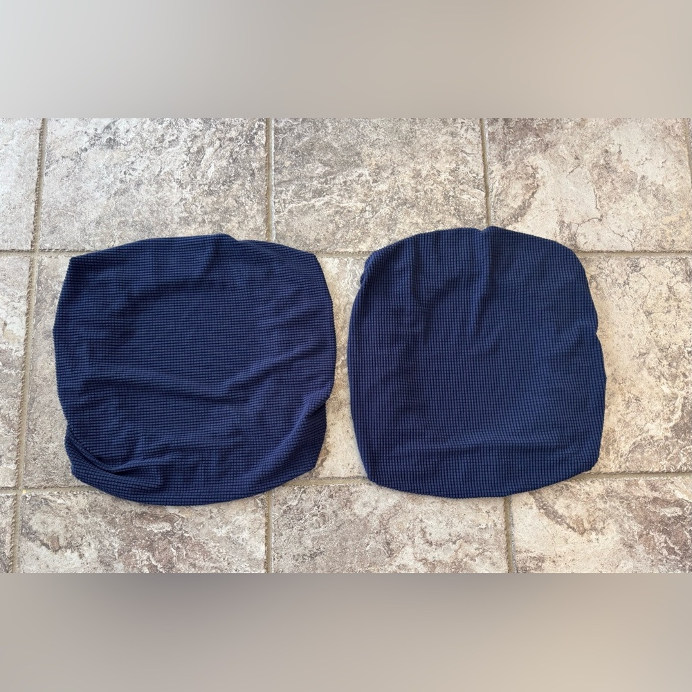 Navy Blue Stretch Cushion Cover/Seat Slipcover (Set of 2) - Picture 1 of 5